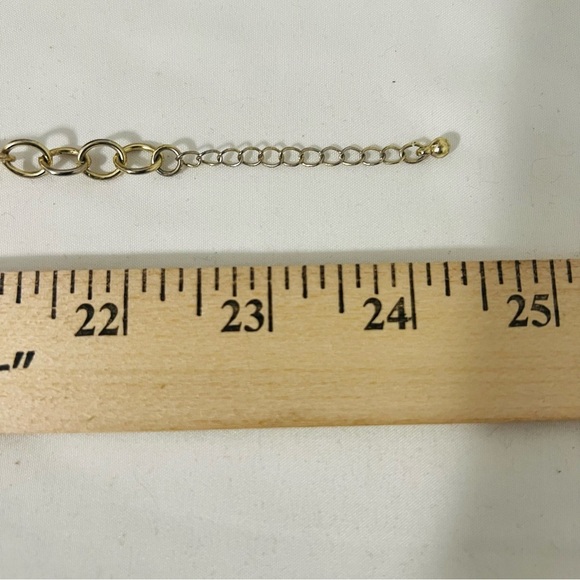 Orange Melon Acrylic Layered Statement Necklace Gold Tone Closure Business - Picture 6 of 6